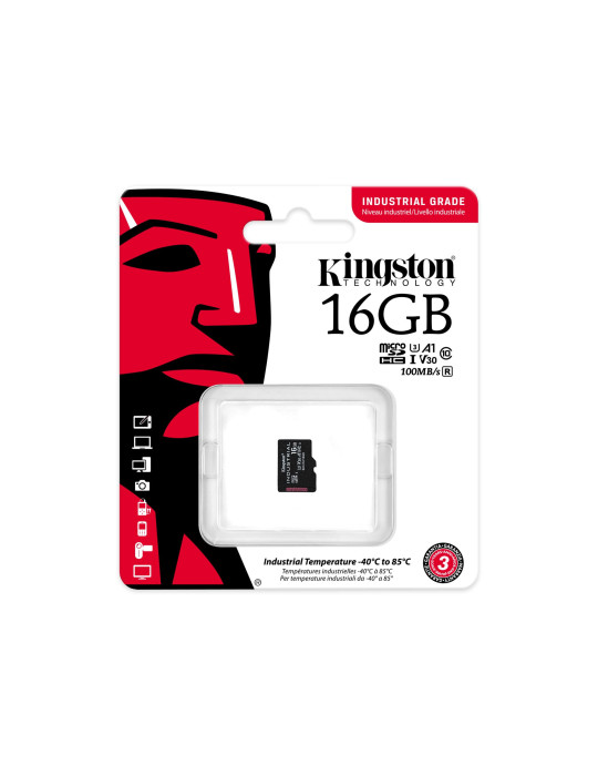 Kingston Technology Industrial 16 GB MicroSDHC UHS-I Luokka 10