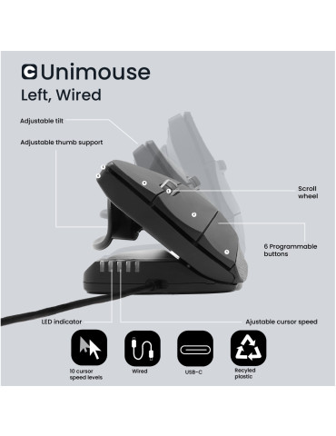 Contour Design Unimouse Left Hand, wired Contour Design Unimouse Left Hand, wired
