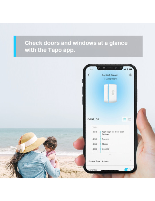 TP-Link Tapo T110 dörr- och fönstersensor Trådlös Dörr fönster Vit