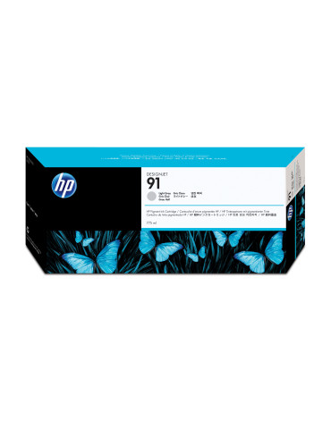 HP 91 vaaleanharmaa DesignJet -pigmenttimustepatruuna, 775 ml