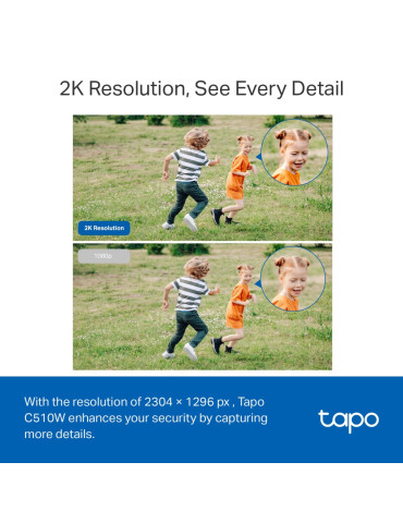 TP-Link Tapo C510W Kupoli IP-turvakamera Sisätila ja ulkotila 2304 x 1296 pikseliä Katto TP-Link Tapo C510W Kupoli IP-turvakamera Sisätila ja ulkotila 2304 x 1296 pikseliä Katto