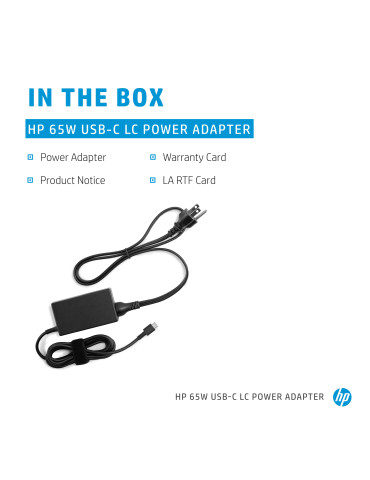 HP 65 W USB-C LC-nätadapter