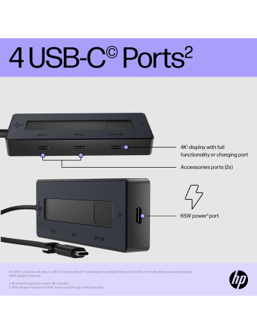 HP 4K USB-C Multiport Hub USB Type-C 10000 Mbit s Black