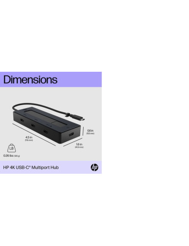 HP 4K USB-C Multiport Hub USB Type-C 10000 Mbit s Black