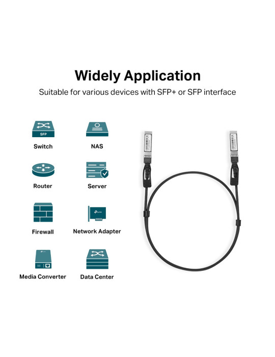 TP-Link TL-SM5220-1M InfiniBand- ja kuituoptiikkakaapeli SFP+ DAC musta
