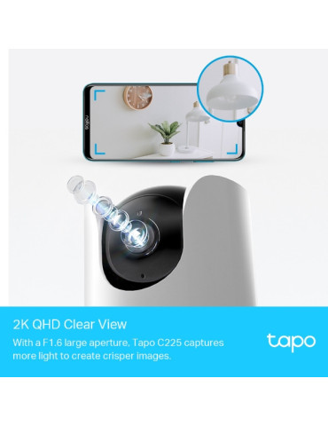 TP-Link Tapo C225 Tower IP-säkerhetskamera inomhus 2560 x 1440 pixlar Bord TP-Link Tapo C225 Tower IP-säkerhetskamera inomhus 2560 x 1440 pixlar Bord