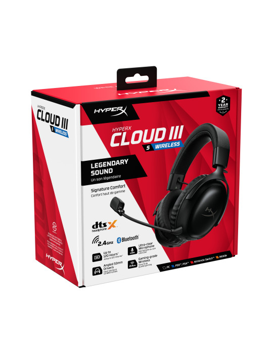 HyperX Cloud III S Wireless – langattomat pelikuulokkeet (musta)