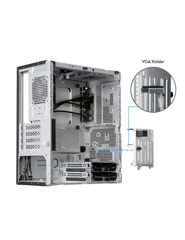 Chieftec Midi Tower BS-20B-OP, Schwarz o.NT Black