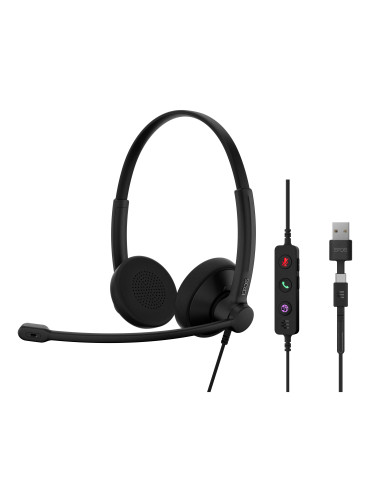 EPOS 1001421 kuulokkeet ja kuulokemikrofoni Langallinen Pääpanta Toimisto puhelukeskus USB Type-C   USB Type-A musta