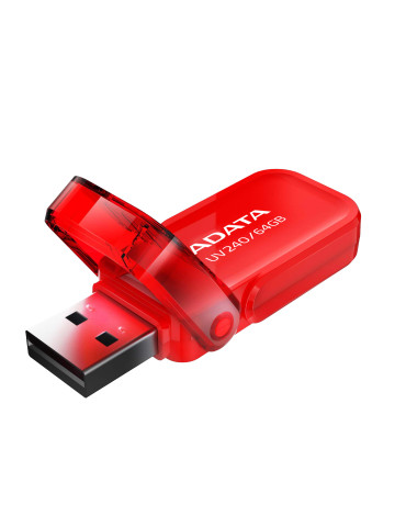 ADATA UV240 USB-muisti 64 GB USB A-tyyppi 2.0 Punainen ADATA UV240 USB-muisti 64 GB USB A-tyyppi 2.0 Punainen