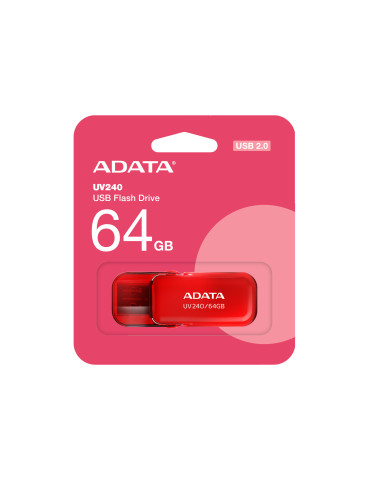 ADATA UV240 USB-muisti 64 GB USB A-tyyppi 2.0 Punainen ADATA UV240 USB-muisti 64 GB USB A-tyyppi 2.0 Punainen