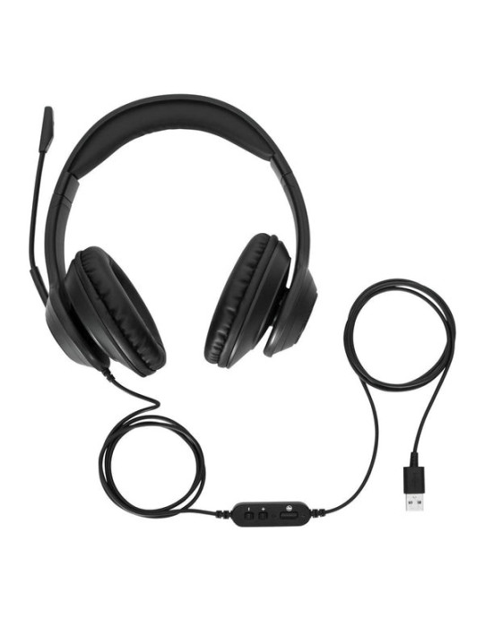 Targus AEH102GL headphones headset Wired Head-band Calls Music USB Type-A Black