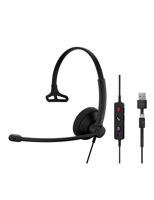 EPOS 1001419 kuulokkeet ja kuulokemikrofoni Langallinen Pääpanta Toimisto puhelukeskus USB Type-C   USB Type-A musta