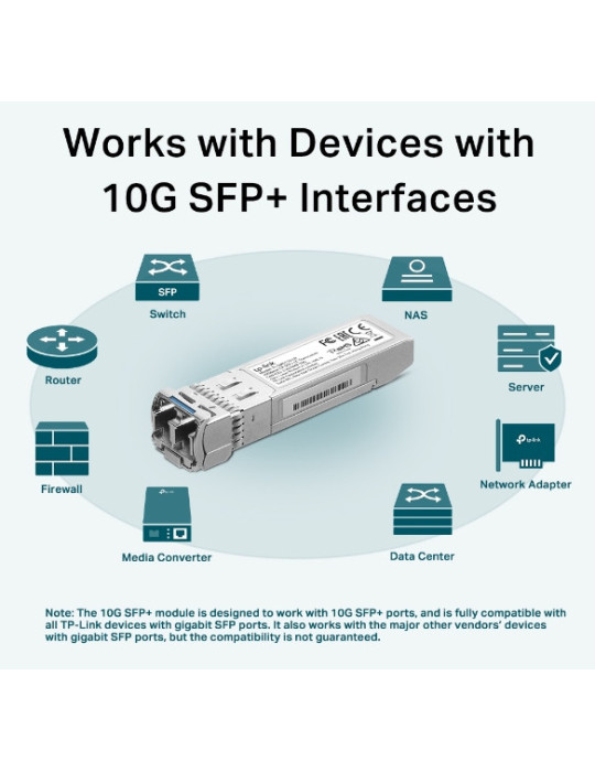 TP-Link TL-SM5110-LR transceiver-moduler för nätverk Fiberoptik 10000 Mbit s SFP+ 1310 nm
