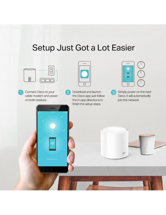 TP-Link Deco X20 (2-pack) Kaksitaajuus (2,4 GHz 5 GHz) Wi-Fi 5 (802.11ac) Valkoinen Sisäinen