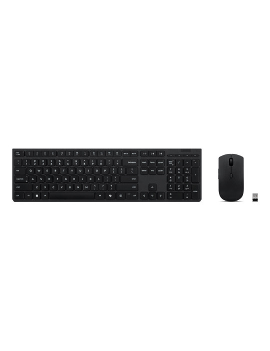 Lenovo 4X31R64357 tangentbord Mus inkluderad Kontor Trådlös RF + Bluetooth QWERTY Nordic Grå
