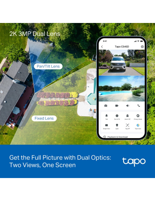 TP-Link Tapo C545D Sfärisk IP-säkerhetskamera Utomhus 2304 x 1296 pixlar Tak vägg stång