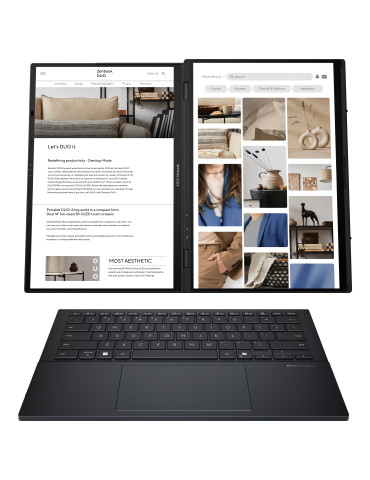 ASUS Zenbook Duo UX8406CA-PZ068X Intel Core Ultra 9 285H Hybridi (2-in-1) 35,6 cm (14") Kosketusnäyttö 3K 32 GB LPDDR5x-SDRAM 2