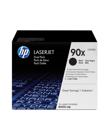 HP 90X, alkuperäinen riittoisa musta LaserJet-värikasetti, kaksoispakkaus