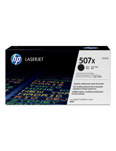 HP 507X svart LaserJet-tonerkassett med hög kapacitet, original