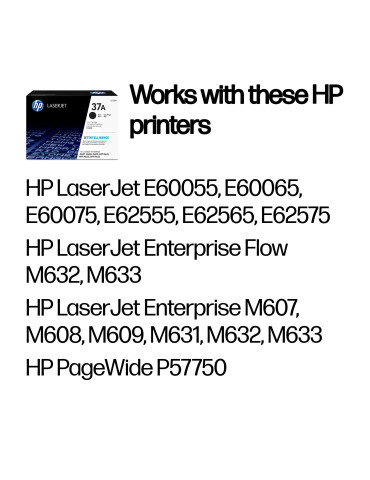 HP 37A svart original LaserJet-tonerkassett