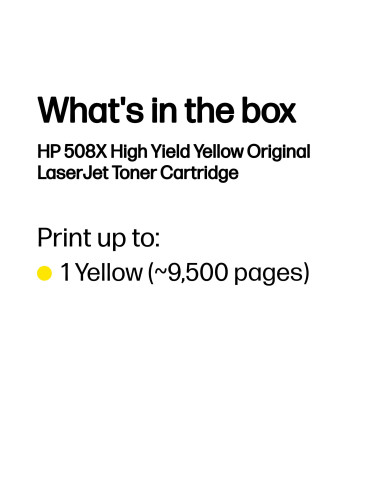 HP 508X, alkuperäinen riittoisa keltainen LaserJet-värikasetti