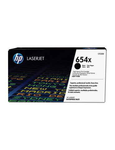 HP 654X svart original LaserJet tonerkassett med hög kapacitet