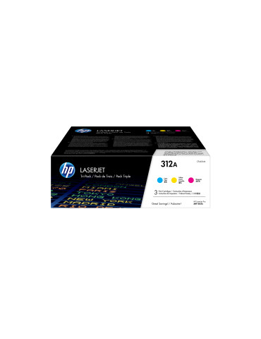 HP 312A Cyan Tri-Pack LaserJet Toner Cartridge