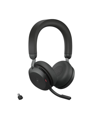 Jabra Evolve2 75 Headset Wired & Wireless Head-band Calls Music USB Type-C Bluetooth Charging stand Black