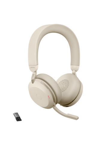 Jabra Evolve2 75 Headset Trådlös Huvudband Kontor callcenter Bluetooth Beige