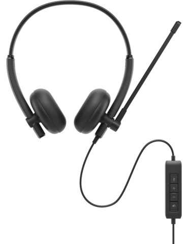 DELL WH125 Headset Kabel Huvudband Samtal musik USB Type-A Svart
