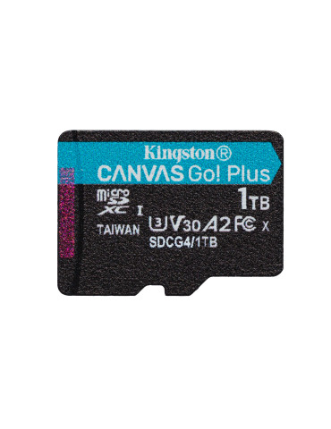 Kingston Technology 1 Tt microSDXC Canvas Go! Plus Gen4 200R A2 U3, yksittäispakkaus, ilman sovitinta