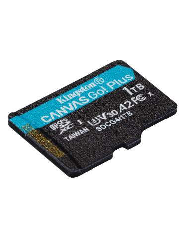 Kingston Technology 1 Tt microSDXC Canvas Go! Plus Gen4 200R A2 U3, yksittäispakkaus, ilman sovitinta