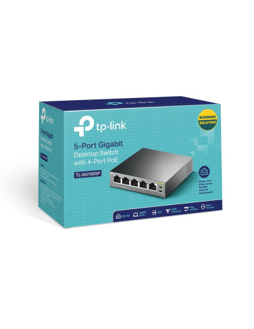 TP-Link TL-SG1005P Hallitsematon Gigabit Ethernet (10 100 1000) Power over Ethernet -tuki musta