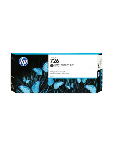 HP 726, Designjet-mustekasetti, mattamusta, 300 ml