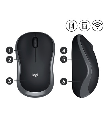 Logitech 910-002238 mouse Office Ambidextrous RF Wireless Optical 1000 DPI