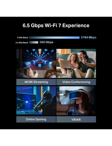 TP-Link Archer BE400 langaton reititin 2.5 Gigabit Ethernet Kaksitaajuus (2,4 GHz 5 GHz) Musta