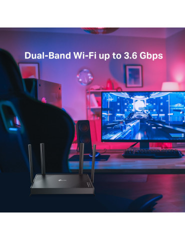 TP-Link Archer BE220 langaton reititin Gigabitti Ethernet Kaksitaajuus (2,4 GHz 5 GHz) Musta