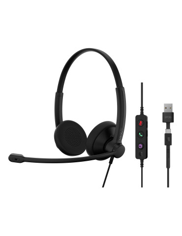 EPOS 1001421 kuulokkeet ja kuulokemikrofoni Langallinen Pääpanta Toimisto puhelukeskus USB Type-C   USB Type-A Musta