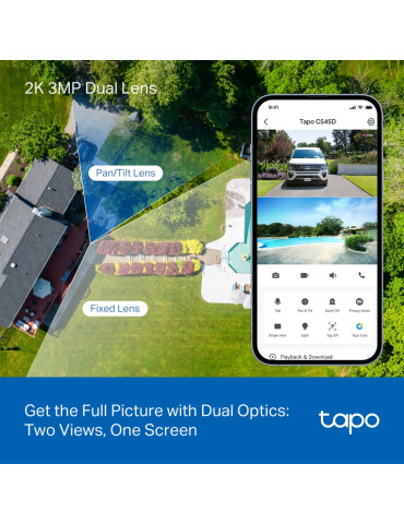 TP-Link Tapo C545D Pallomainen IP-turvakamera Ulkona 2304 x 1296 pikseliä Katto Seinä Tanko