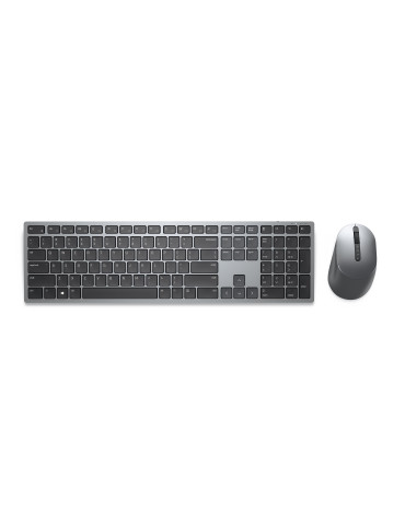 DELL KM7321W näppäimistö Sisältää hiiren Office RF Wireless + Bluetooth QWERTY Pohjoismainen Harmaa, Titaani