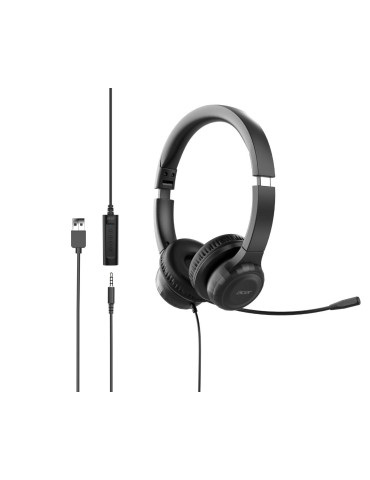 Acer AHW154 Headset Wired Handheld Office Call center USB Type-A Black