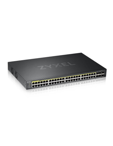 Zyxel GS2220-50HP-EU0101F verkkokytkin Hallittu L2 Gigabit Ethernet (10 100 1000) Power over Ethernet -tuki Musta