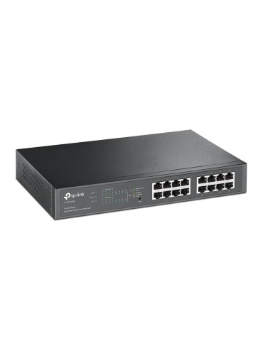 TP-Link TL-SG1016PE Hallittu L2 Gigabit Ethernet (10 100 1000) Power over Ethernet -tuki 1U Musta
