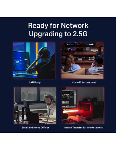 TP-Link TL-SG108-M2 verkkokytkin Hallitsematon 2.5G Ethernet (100 1000 2500) Musta