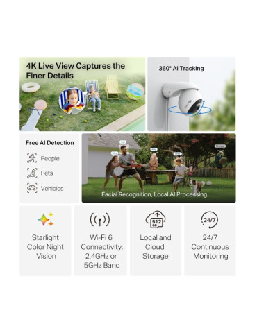 TP-Link Tapo C560WS Bulb IP security camera Indoor & outdoor 3840 x 2160 pixels Ceiling Wall Desk