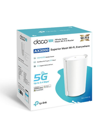 TP-Link Deco X50-5G Dual-band (2,4 GHz   5 GHz) Wi-Fi 6 (802.11ax) Vit 3 Intern