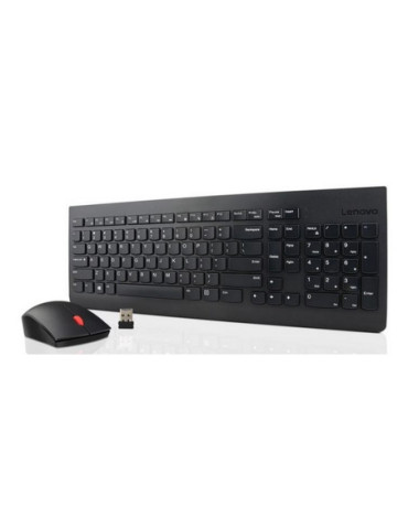 Lenovo Essential näppäimistö Sisältää hiiren Universaali Langaton RF Suomi, Ruotsi Musta