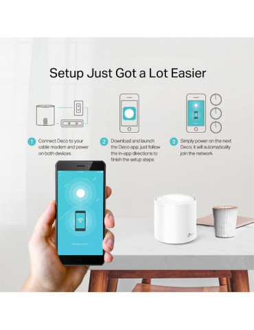 TP-Link Deco X20 (2-pack) Dual-band (2,4 GHz   5 GHz) Wi-Fi 5 (802.11ac) Vit Intern