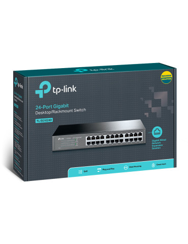 TP-Link TL-SG1024D Hallitsematon Gigabit Ethernet (10 100 1000) Harmaa
